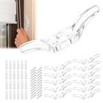 12pcs Cord Cleats for Blinds Plastic Blind Cord Cleats Safety Rope Cleats with Screws Transparent Blind Cord Window Blind Accessories Hooks Safety Kits for Window Blinds Curtains Sun Shades Ropes