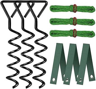 FCENDS Tree Stake Kit, Heavy Duty Spiral Tree Stakes and Supports for Leaning Trees and Young Trees Straightening, Protect Trees from Bad Weather