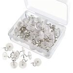 Clear Heads Upholstery Pins,100 PCS Bed Skirt Pins Twist Pins Plastic Slip Cover Fasteners Pins Tacks for Slipcovers Headliner Repair Loose Drapery Craft