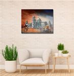 Namaste Home - Canvas Painting - City of Kolkata Rickshawpuller - Modern art - Modern Art - Abstract Art - Canvas Painting for Home and Office (Cotton Canvas, Small Size 29X22 Inches, Multicolor)