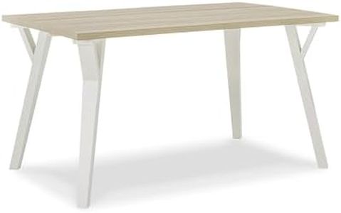 SIGNATURE DESIGN BY ASHLEY Dining Table, White & Natural Wood, 55" W x 34" D x 30" H