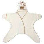 Clair de Lune Star Fleece Baby Wrap Blanket (0-6 Months) - Cream