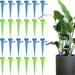 24PCS Self Watering Spikes, Adjustable Plant Watering Devices, Automatic Drip Irrigation System with Slow Release Control Valve Switch - for Outdoor Indoor Plants Use