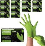 GLOVEWORKS HD Green Nitrile Industrial Disposable Gloves, 8 Mil, Latex-Free, Raised Diamond Texture, XX-Large, 10 Boxes of 100