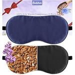 BeeVines Moist Heat Warm Eye Compress, 2 Pack Silk Weighted Eye Mask for Dry Eyes Puffy Eyes Styes, Microwave Activated Heated Eye Mask for Sleeping with Heating Pads (Black & Blue)