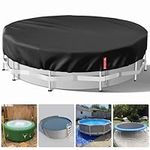 Round Pool Cover for Stock Tank Pool, Hot Tub Cover, and Above-Ground Pool, Heavy-Duty Waterproof Dustproof Solar Pool Cover with Drawstring and Ground Nails for Stability and Easy Installation