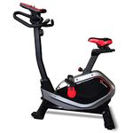 PowerMax Fitness® BU-650 Magnetic Upright Exercise Bike for Home Use [6Kg Flywheel, Max User Weight 120kg, LCD Display, 8-Level Adjustable Resistance & Anti-slip Pedal] Black colour