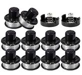 Weed Eater Spools Compatible with Black and Decker RS-136 ST4500 ST1000 ST200 ST3000 ST4000 GE600 CST800 ST6800 String Trimmer Replacement Spool Line 20ft 0.065" Edger(10 Spools, 2 Caps, 2 Springs)