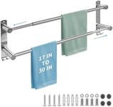 zmnklry Towel Racks for Bathroom, 17-30In Adjustable Towel Bar，Stainless Steel Towel Rack, Towel Holder for Bathroom Wall, Double Towel Bar Bathroom, Adjustable Towel Tacks for Bathroom