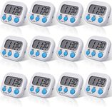 Weewooday 12 Pcs Digital Kitchen Magnetic Timer Bulk Classroom Count up Countdown Timer Large Digits Egg Timer Loud Alarm Cute Desk Stopwatch Timer for Teacher Kids Cooking Office (Stylish Style)