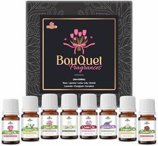 MYOC Bouquet Essential Oils Gift Set for Aroma, Candle Making, Soap Making, Bath Bombs, Diffusers | 10ml Pack of 8