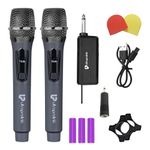 ULTRAPROLINK Dual UHF Wireless Dynamic Microphone & Receiver Set | 50m/164ft Operating Distance | for Karaoke/Singing, PartyBox/Speakers, House/Outdoor Parties,Interviews| Sonic Duet | UM1194-2