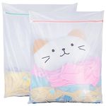 Tenn Well Large Mesh Laundry Bags, 2 Pack 35 in x 27 in Fine Net Laundry Wash Bags with Zipper for Blanket, Bedding, Delicate Clothing, Toys, Pet Items