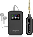 Kadjuh Stereo Wireless in-Ear Monitor System 2.4G Wireless IEM System Stage Monitor with 90° Rotate Transmitter Beltpack Receiver Automatic Pairing, 164ft for Studio, Band, Live Performance