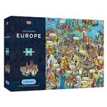 Exploring Europe 1000 Piece Jigsaw Puzzle |Map Jigsaw Puzzle | Sustainable Puzzle for Adults | Premium 100% Recycled Board | Great Gift for Adults | Gibsons Games