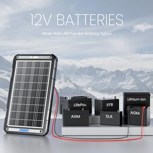 POWOXI 12V 15W Solar Battery Charger – Portable Trickle Charger