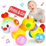 EastSun Baby Toys 6 Months Plus,Press and Go Caterpillar Crawling Toys with Music and Light Up Face, Baby Toddler Toys for 6 8 9 10 11 12 months,1 year old boy girl gifts,1st Birthday Gifts