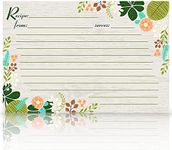 Meadowsweet Kitchens Recipe Card Set - 25 Double Sided Recipe Cards 4 x 6 Inch, Perfect Size Blank Cards for a Recipe Card Box, Make Your Own Personalized Recipe Book - Vintage Flowers