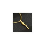 Nawflue Horn Pendant Necklace for Men Women 18K Gold Plated Dainty Box Chain Necklace Stainless Steel Minimalist Trendy Jewelry