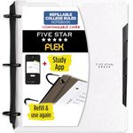 Five Star Flex Hybrid NoteBinder + Study App, 1 Inch Binder with Tabs, Customizable Cover, Notebook and 3-Ring Binder All-in-One, White (29326AE2)