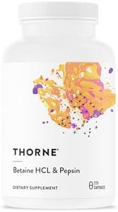 Thorne Betaine HCL & Pepsin - Digestive Enzyme Complex with Hydrochloric Acid - Lactose Free, Allergen Free - 225 Capsules