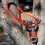 Marksman® Traditional Alloy Metal Fishing Slingshot Set with Rubber Bands (Steel Clay Ball Support)