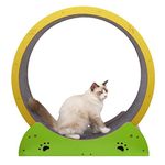 Cat Wheel, Cat Exercise Wheel Treadmill Anti-Pinch Running Wheel Cat with Replaceable Gripping Pads, TPE Silent and Noiseless Rollers Pet Smooth Run Freely,Multi