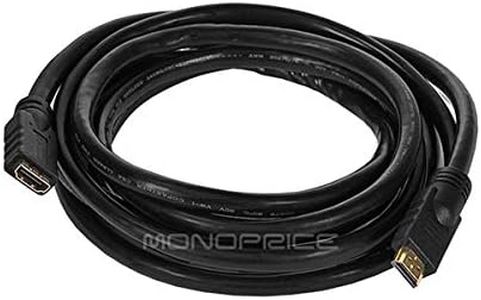 Monoprice Commercial Series Premium 10ft 24AWG CL2 High Speed HDMI Cable Male to Female Extension - Black