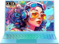 Rumtuk 16" Blue Laptop,Ultra-Narrow bezels 2.5K QHD(2560x1600) IPS,Celeron N5095,16G RAM 1T SSD, Color Backlit KB, Fingerprint,Type-C/HDMI/WiFi/HDD Expand, Win 11 PC for Business Study