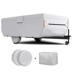 OVCRNIBI Pop Up Camper Covers Fit 10'-12'Silver