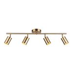 Globe Electric 59822 4-Light Track Lighting, Matte Brass, Pivoting Track Heads, Modern, 4 Bulb Kitchen Light, Track Light Heads, Track Lighting Kit, Ceiling Light Fixture, Track Ceiling Light