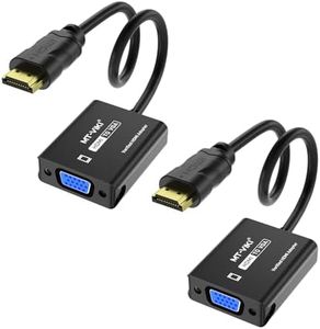 MT-VIKI HDMI to VGA Adapter, Gold-Plated HDMI Converter Male to Female, Compatible for Computer, Desktop, Laptop, Monitor, Projector, HDTV, Chromebook, Raspberry Pi, Roku, Xbox (2 Pack)