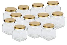 Pure Source India Crystal Clear Glass Jar Container Airtight Food Safe BPA Free, Multi Purpose Jars – 100 Gm, Pack of 12 Piece, Clear