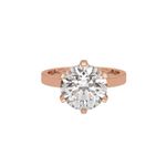 4 ct. Certified moissanite diamond 6 Prong Set tiffany style Solitaire Ring for women in 925 Sterling Silver, 18k Gold Plated, Gift for Her on Birthday, Anniversary, or Valentine’s Day