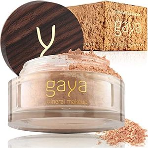 Fond de Teint Poudre Minérale Vegan - Poudre Base Maquillage Fixante 4 en 1 Multifonctions Couvrance Totale, Anti Cernes, Poudre et Protection Solaire (Nuance MF5)
