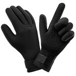 AUAUY Wetsuit Gloves, 3mm Neoprene Swimming Gloves, Thermal Anti-slip Diving Glove, Scuba Glove with Adjustable Wrist Strap for Scuba Diving Snorkeling Surfing Paddling Kayaking Swimming (A-M)
