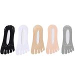 6 Pairs Sock Align Toe Socks for Bunion, Bunion Relief Socks, No Show Low Cut Five Finger Socks Orthopedic Compression Socks for Women Men Bunion