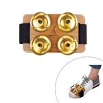 Hype String Foot Tambourine Jingles With Wooden Base and Brass Jingles || Perfect for Cajon, Guitar or Other Instruments Players