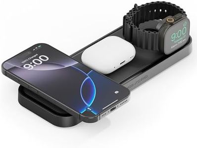 NOCO XGrid XDP3: 3-in-1 Wireless Charging Pad – Charging Station for iPhone, Apple Watch, and AirPods – MagSafe Compatible, Qi2 Certified – Includes 45W USB-C Wall Charger and 6.5-Foot USB-C Cable