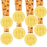 8 PCS Halloween Costume Contest Medals, Skeleton Medals Halloween Costume Trophy Awards for Halloween Party Favors