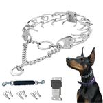 Herm Sprenger Chrome-Plated Swivel Dog Training Collar Bundle: Includes Quick-Release Cliclock, 3 Extra Links, and Safety Clip (4 Items, 3.2 mm x 18" Neck Size, 23" Chain Length)
