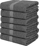 Utopia Towels - 6 Pack Bath Towel Set, 100% Ring Spun Cotton (60 x 120 CM) Medium Lightweight and Highly Absorbent Quick Drying Towels, Premium Towels for Hotel, Spa and Bathroom (Grey)