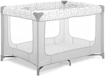 Dream On Me Zodiak Portable Playard in Cool Gray, Lightweight, Packable and Easy Setup Baby Playard, Breathable Mesh Sides and Soft Fabric - Comes with a Removable Padded Mat