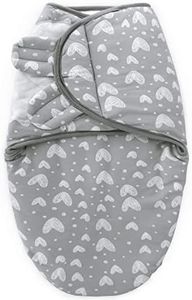 Biloban Baby Swaddles 0-3 Months for Boy Girls, Warm Quilted Baby Swaddle, Newborn Swaddle, Adjustable Swaddle Blanket, Lovely Grey Hearts, 1 Pack