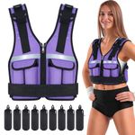 Sportneer Adjustable Weighted Vest Weights Set, 2-18 lbs Body Weight Vests 9 In 1 Fast Adjust Running Vest for Men Women Gym Home Workout Fitness Strength Training 2-18 Lbs Removable