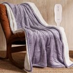 JET'S HOME Heated Blanket 50"x60" - ETL Certified Flannel Electric Blanket Throw Machine Washable Heating Blanket with 5 Heating Levels 3 Hours Auto-Off Overheating Protection Gifts for Women (Purple)