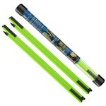 MoKo Golf Alignment Stick, 2 Pack Swing Trainer Tool, 48" Collapsible Alignment Stick Golf Training Aid for Aiming, Putting, Posture Corrector, Golf Practice Sticks with Clear Tube Case, Green