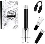 OPUX Wine Bottle Opener, Air Pressure Cork Remover Pump Needle, Wine Accessories Opener Gift Box Set with Cutter Aerator Pourer Vacuum Stopper Easy Corkscrew for Travel Wine Lover Women, Silver Gray
