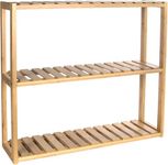 Maison & White 3 Tier Bamboo Shelves | Bathroom & Kitchen Storage | Shelving Unit | Free Standing Cabinet Organiser | Adjustable Rack | Wall Shelf | M&W (Bamboo)