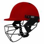 DSC FORT44 Cricket Helmet for Men & Boys Adjustable Steel Grill Back Support Strap Color: Red Light Weight Size :Small, s